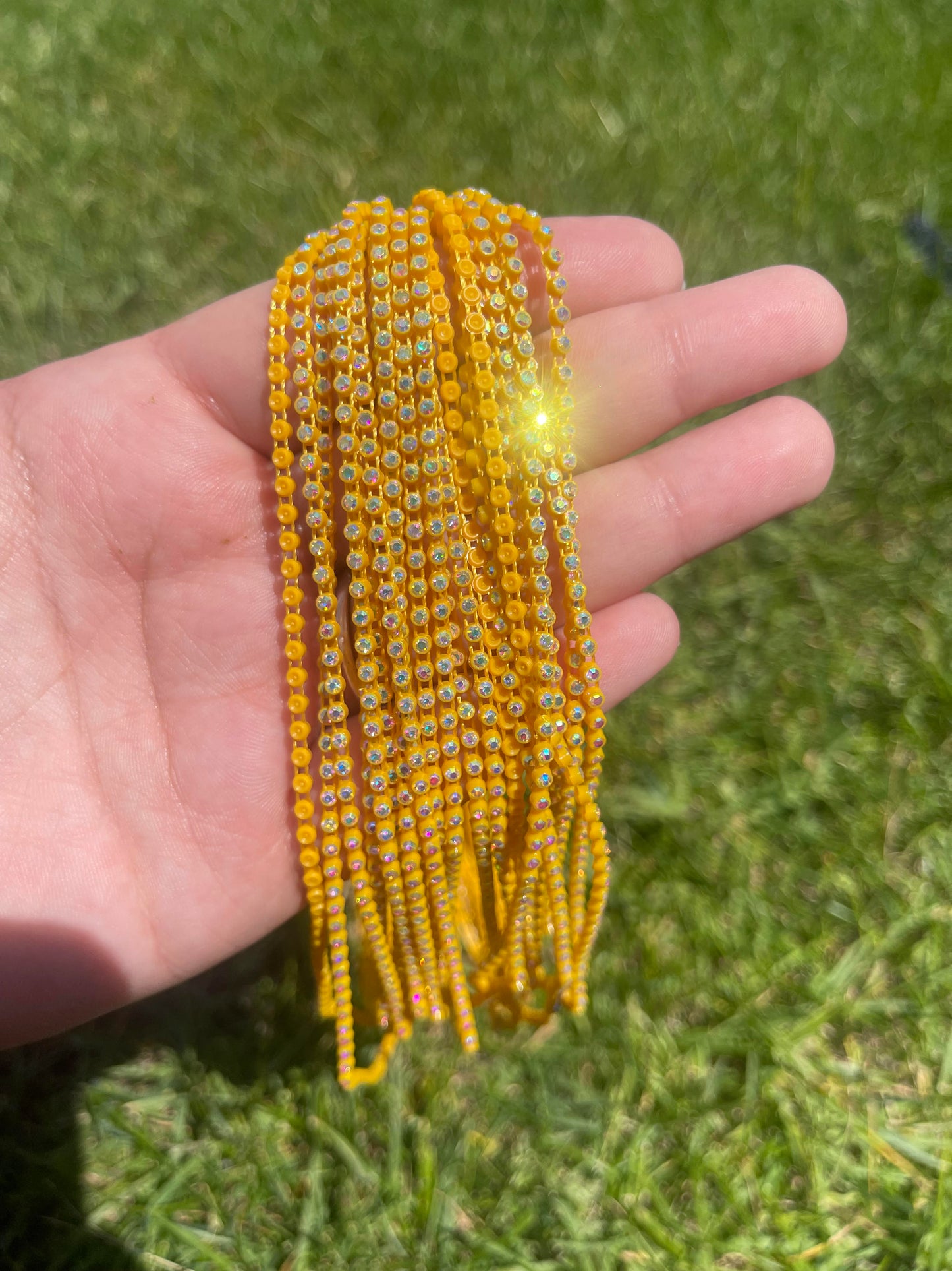 Corn Yellow with AB Stone Plastic Banding - 102