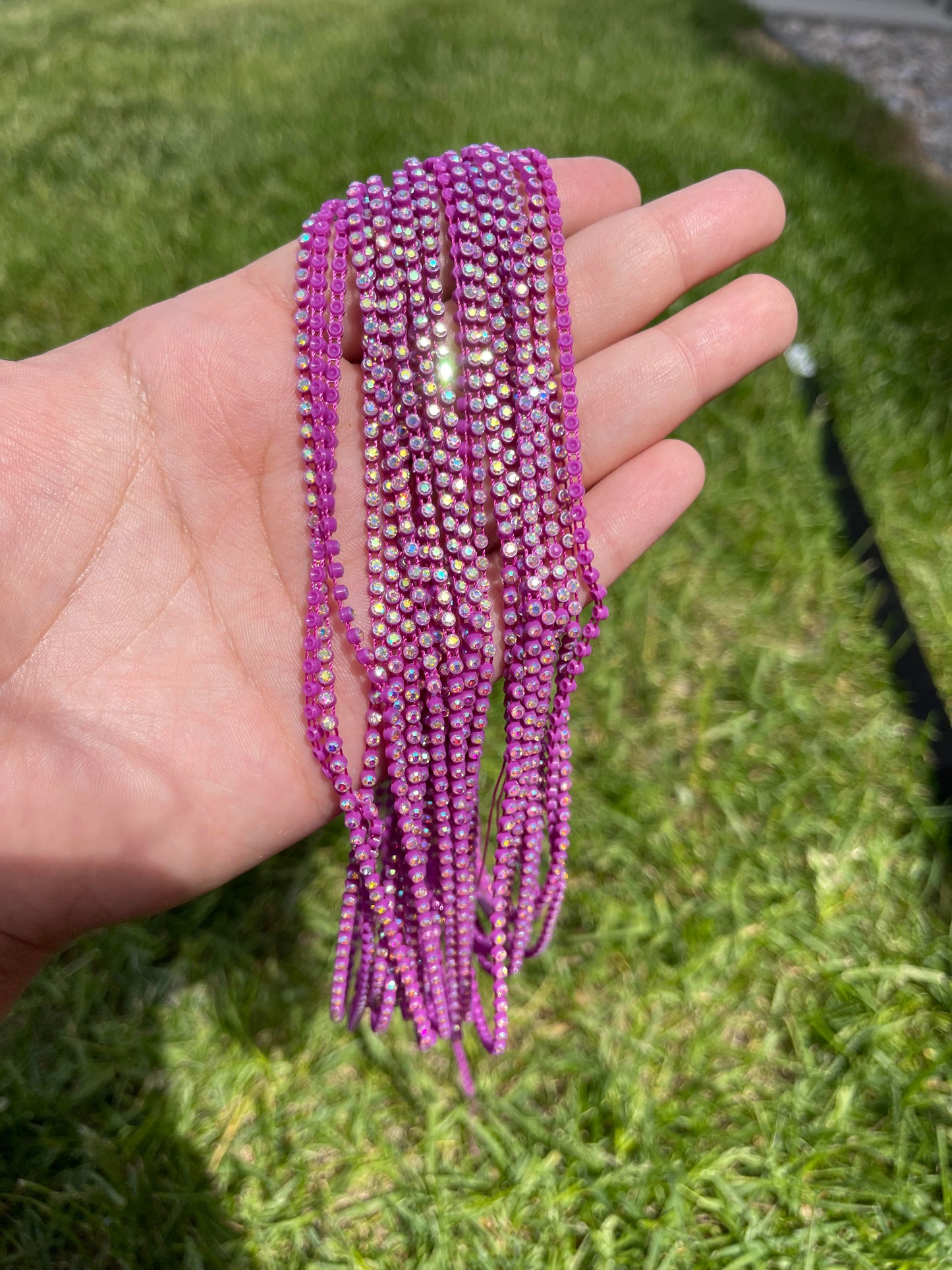 Bright Magenta with AB Stone Plastic Banding - 54