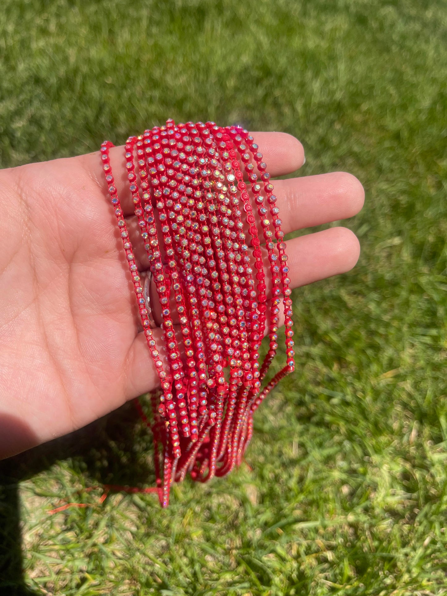 Red with AB Stone Plastic Banding - 67