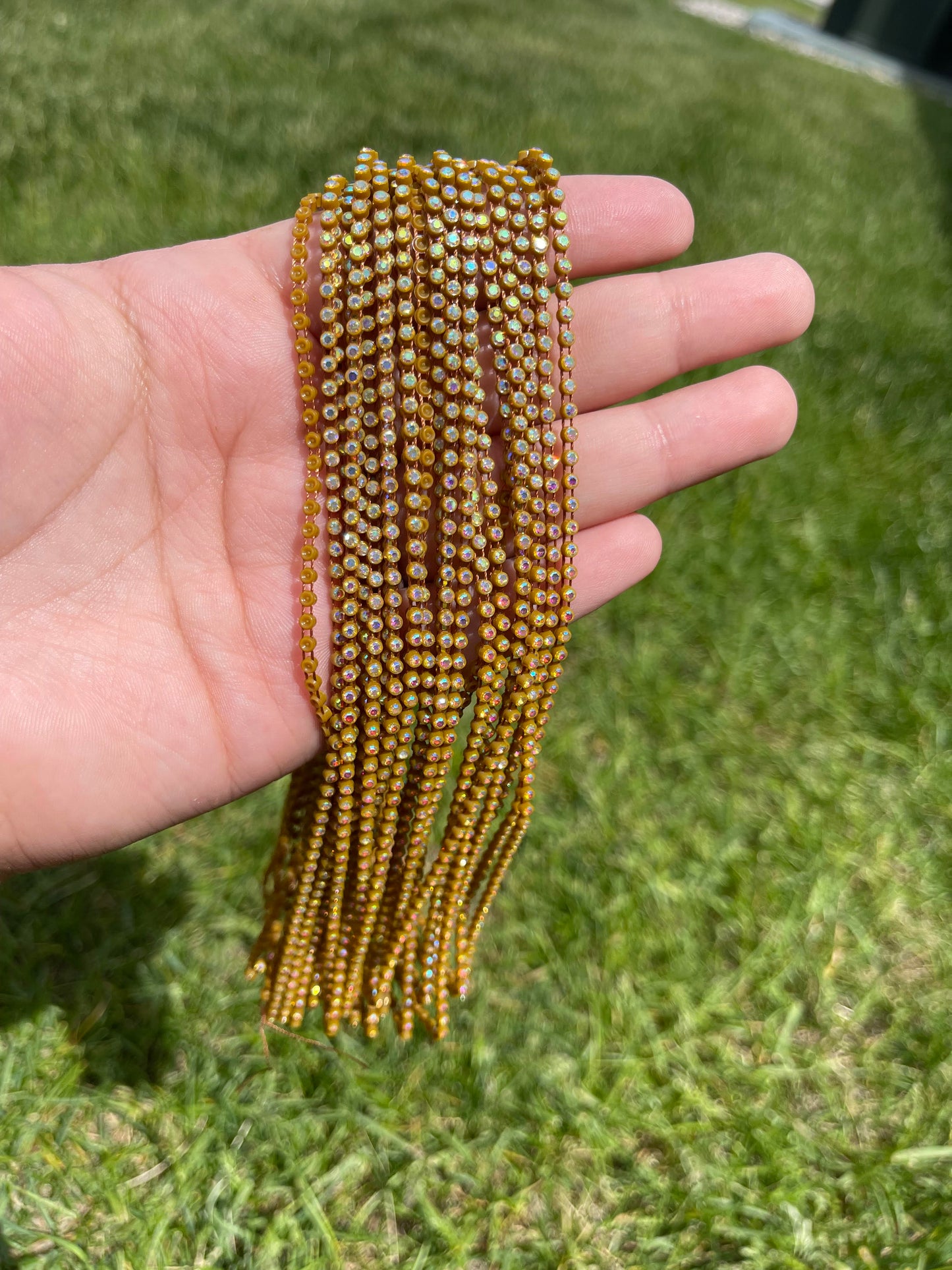 Light Coffee Brown with AB Stone Plastic Banding - 90