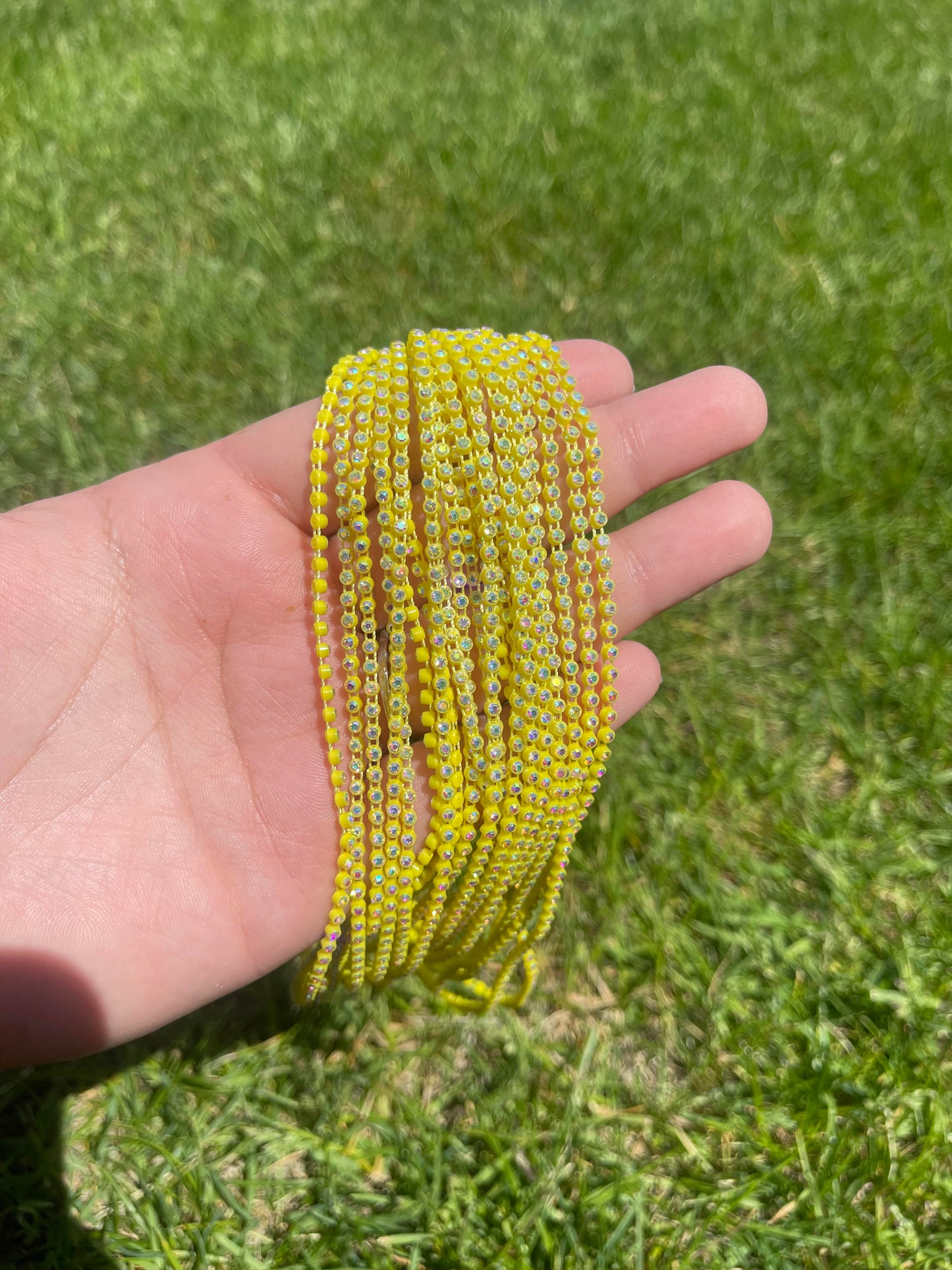 Bright Yellow with AB Stone Plastic Banding - 93