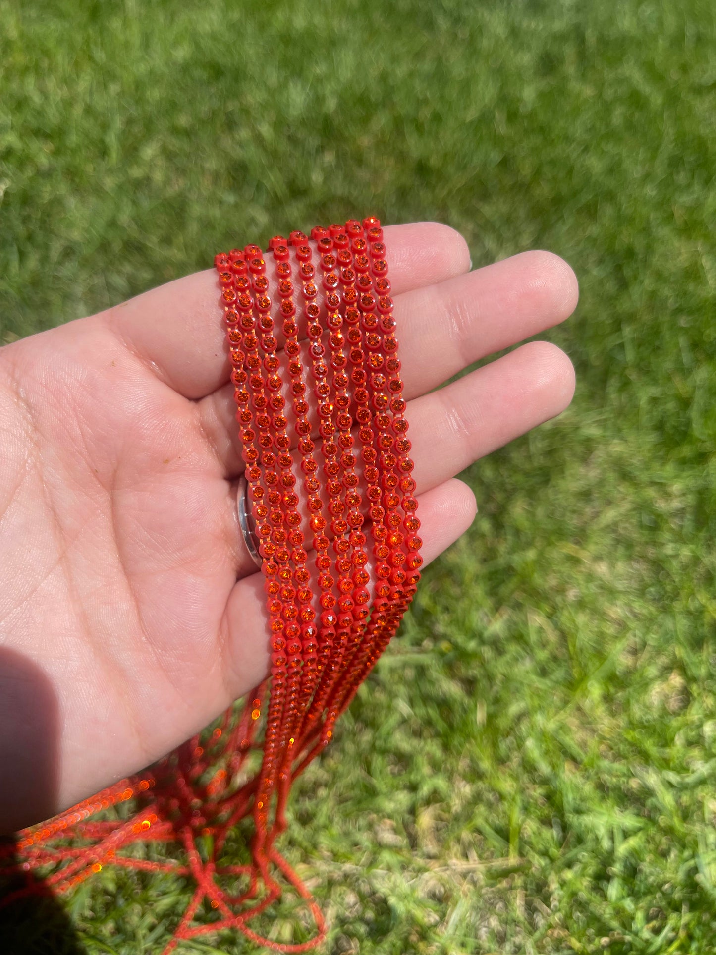 Orange with Orange Stone Plastic Banding - A17