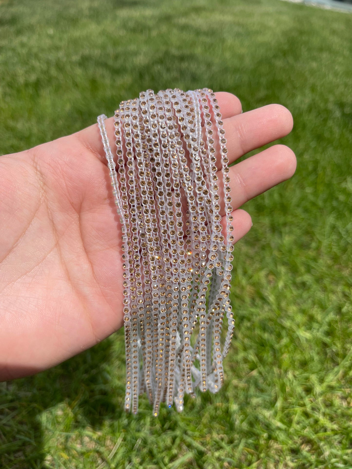 Clear with Gold Stone Plastic Banding - A2