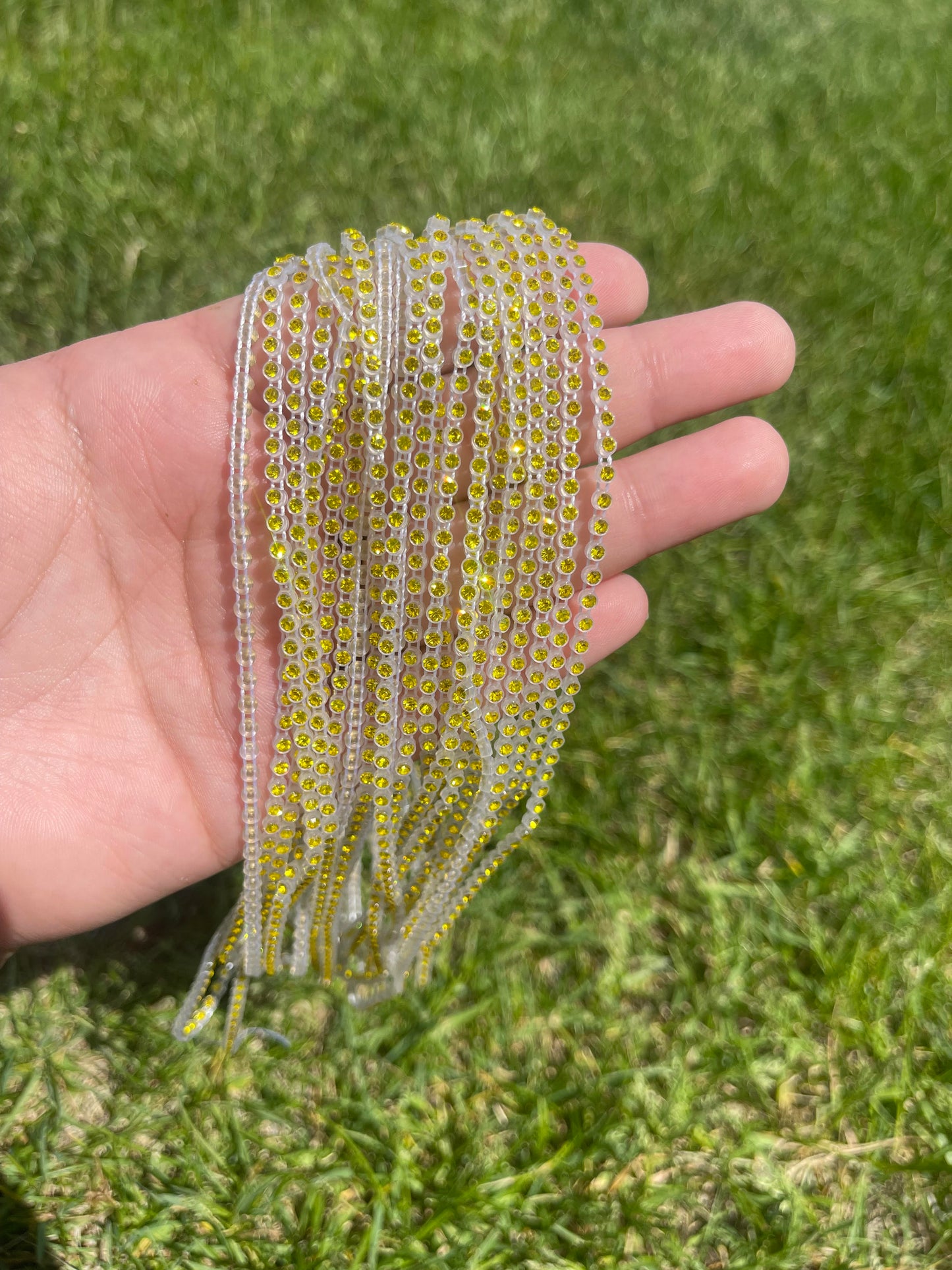 Clear with Yellow Stone Plastic Banding - A2LY