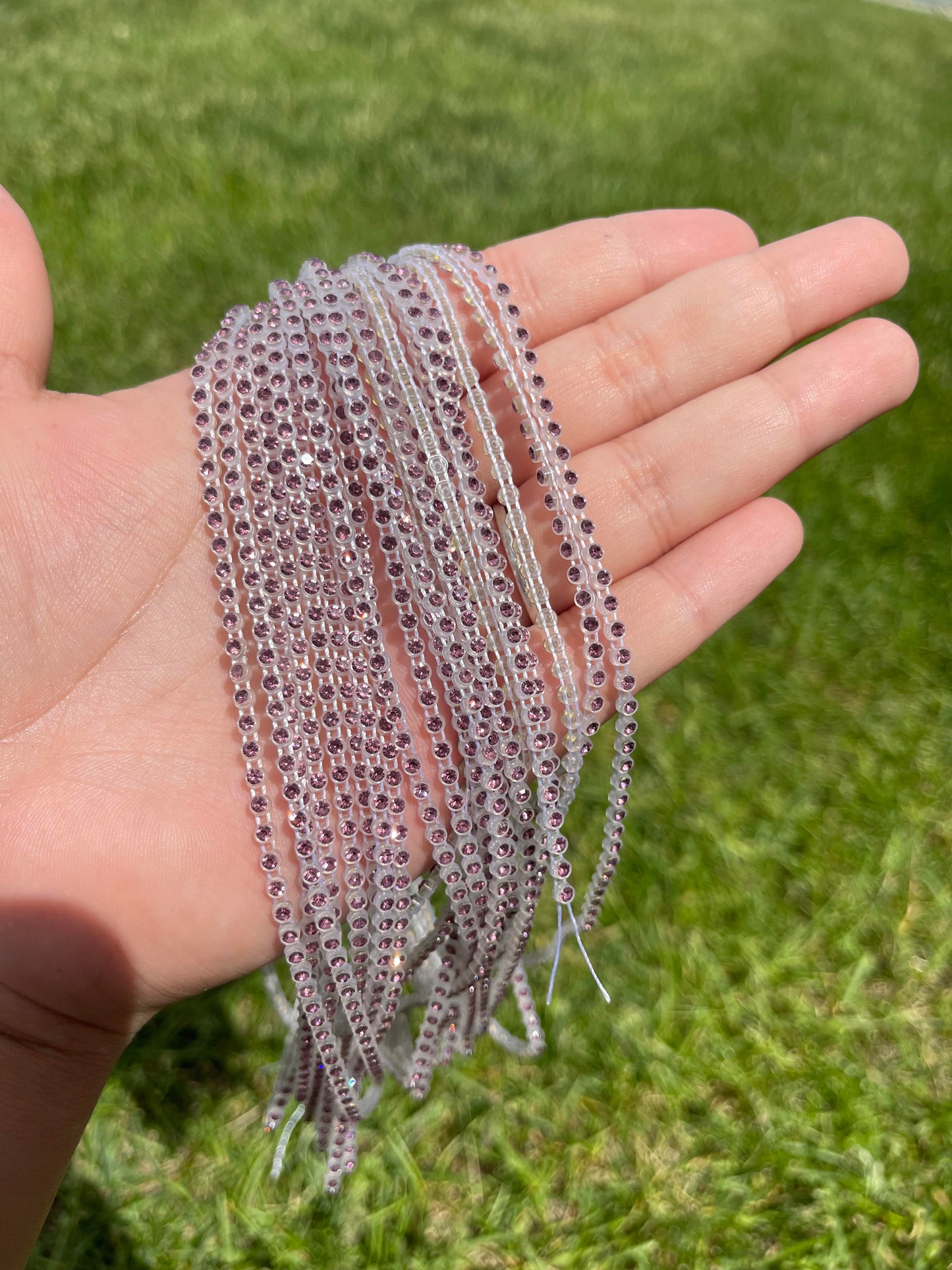 Clear with Purple Stone Plastic Banding - A2P