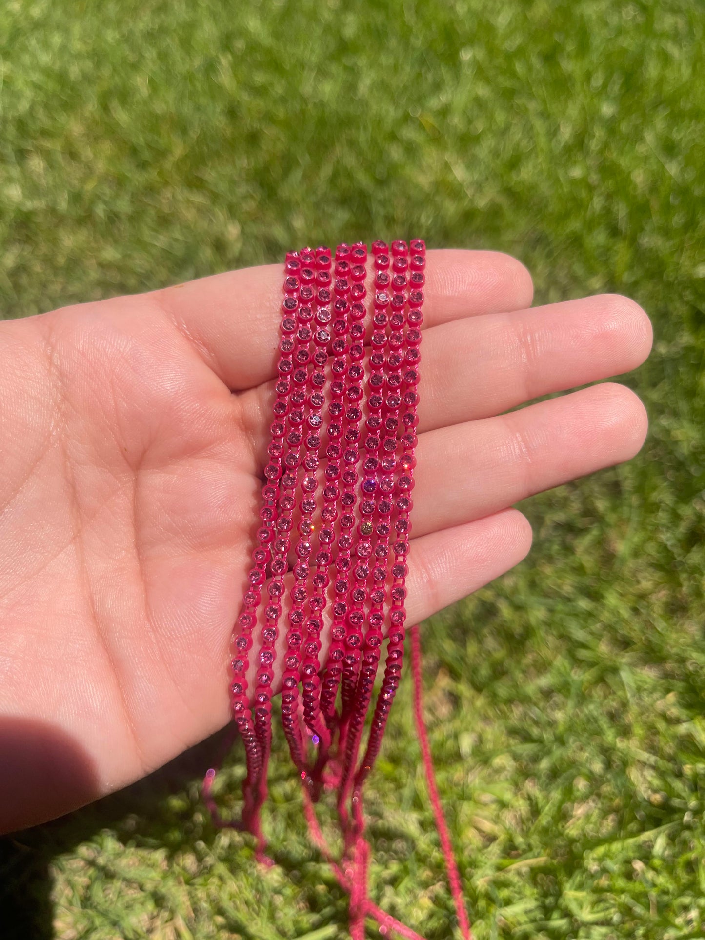 Ruby with Ruby Stone Plastic Banding - A41