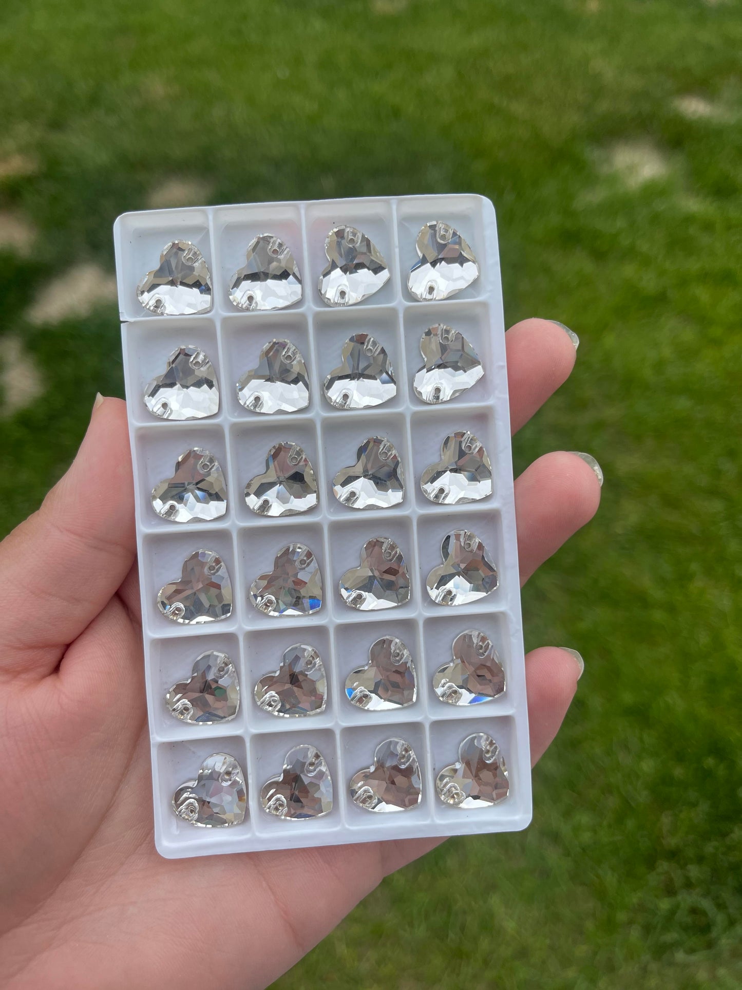 Clear Glass Heart Rhinestone 14mm