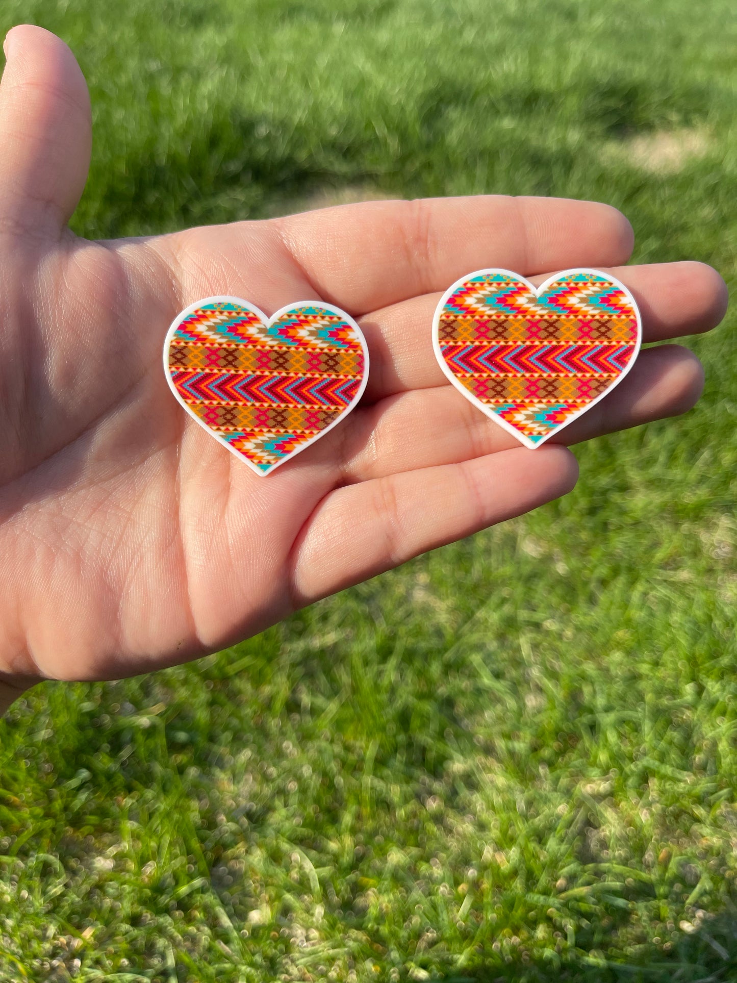Tribal Print Hearts