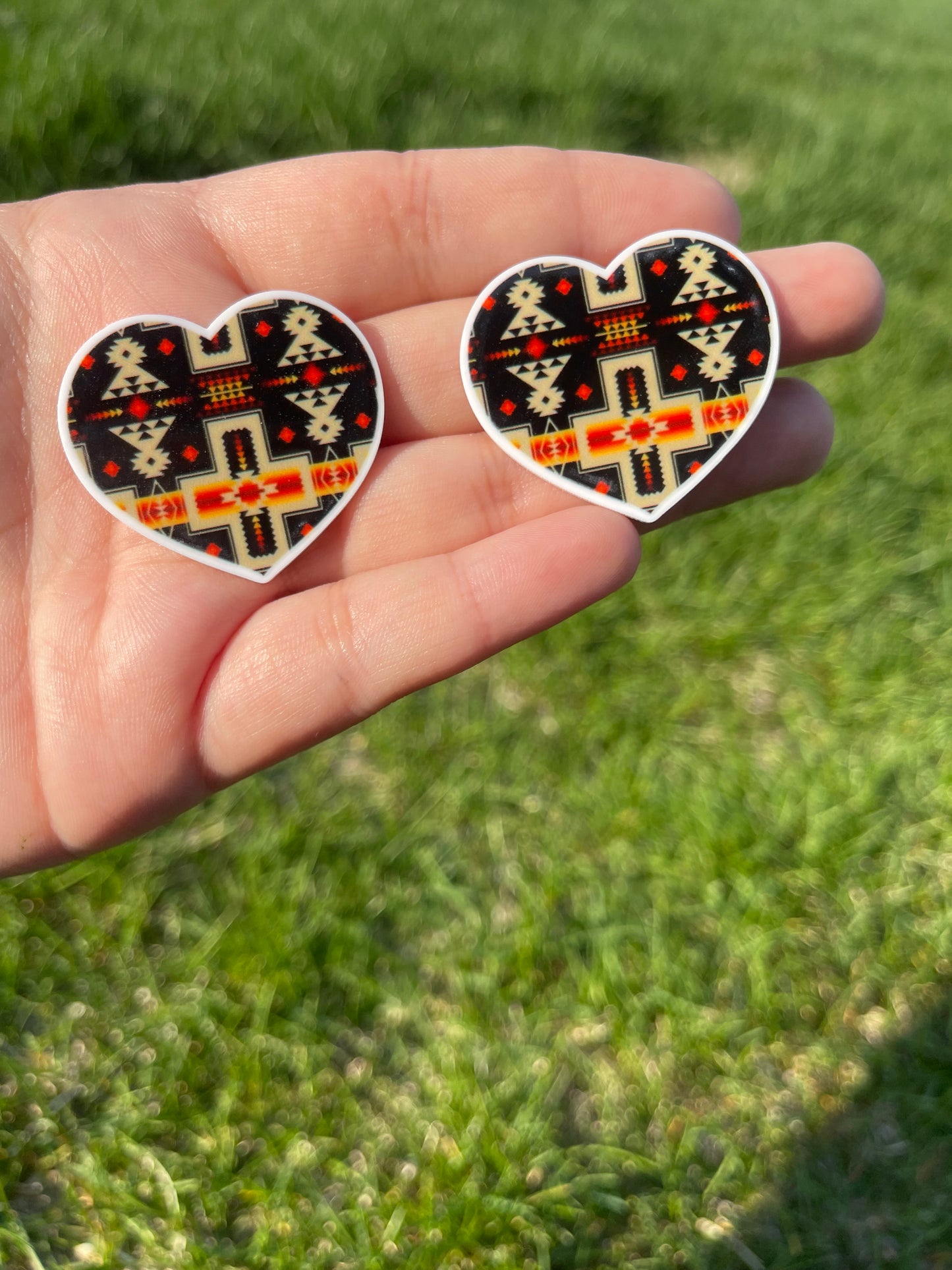 Tribal Print Hearts