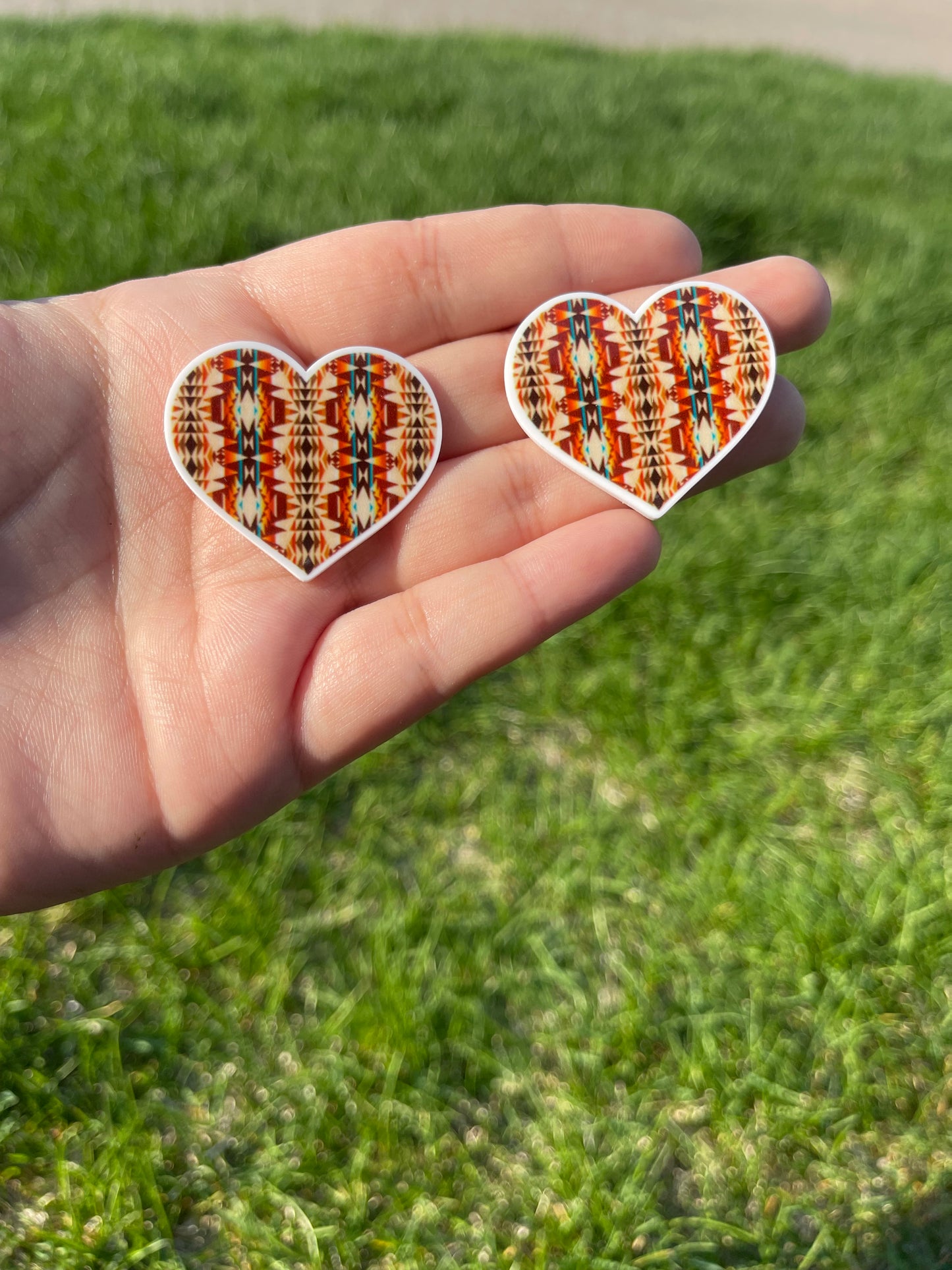 Tribal Print Hearts