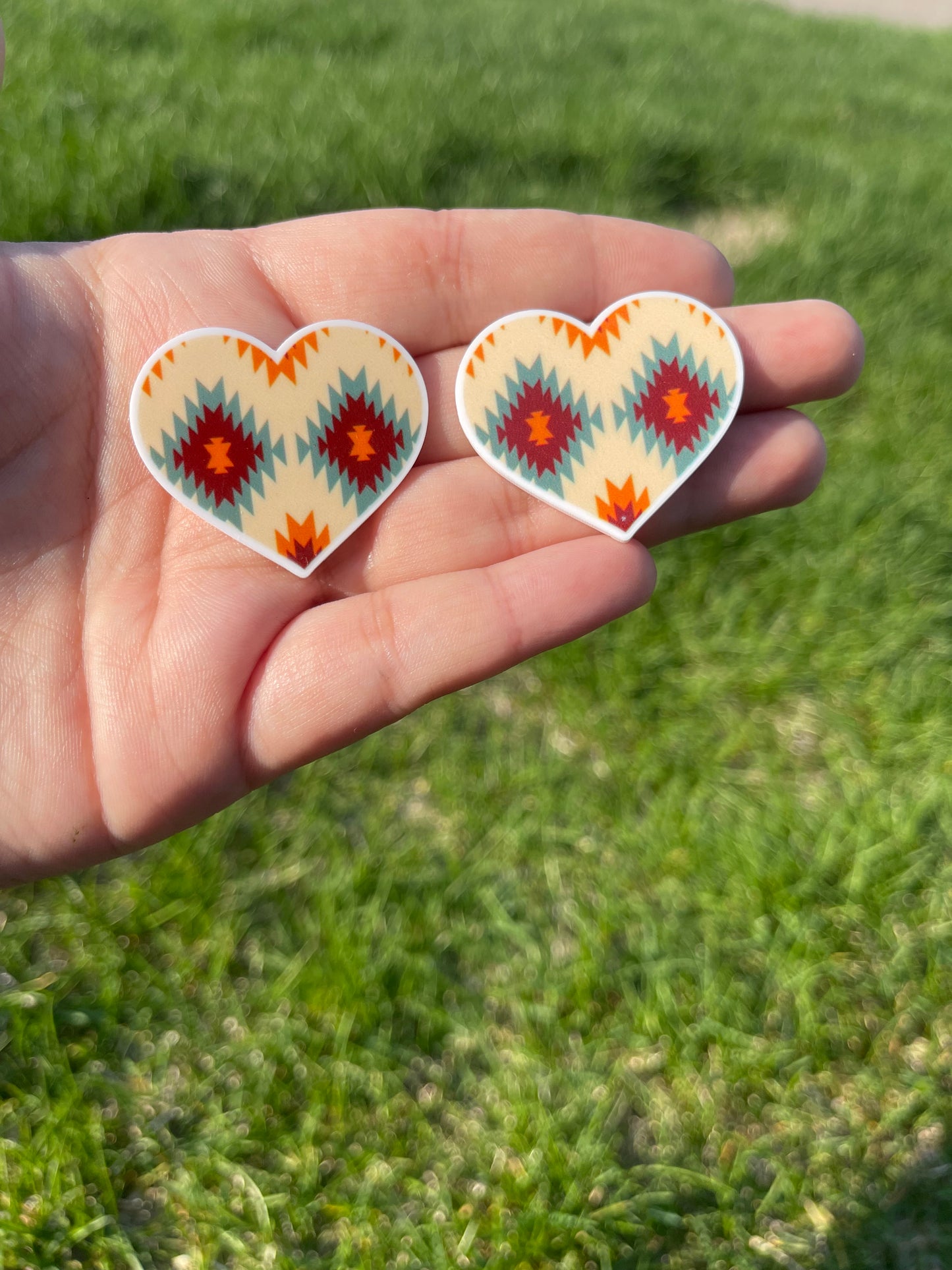 Tribal Print Hearts