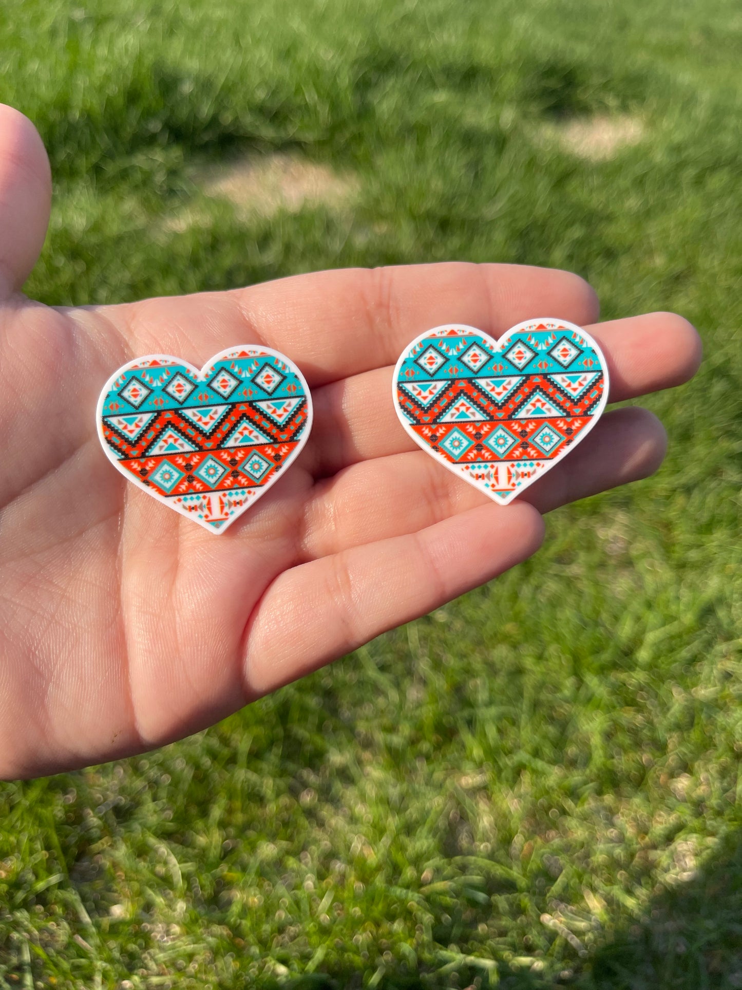 Tribal Print Hearts