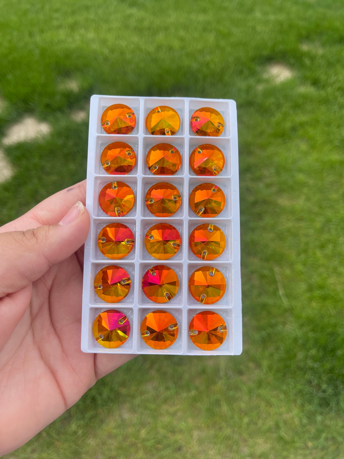 Astral Pink Glass Rivoli Rhinestone 18mm