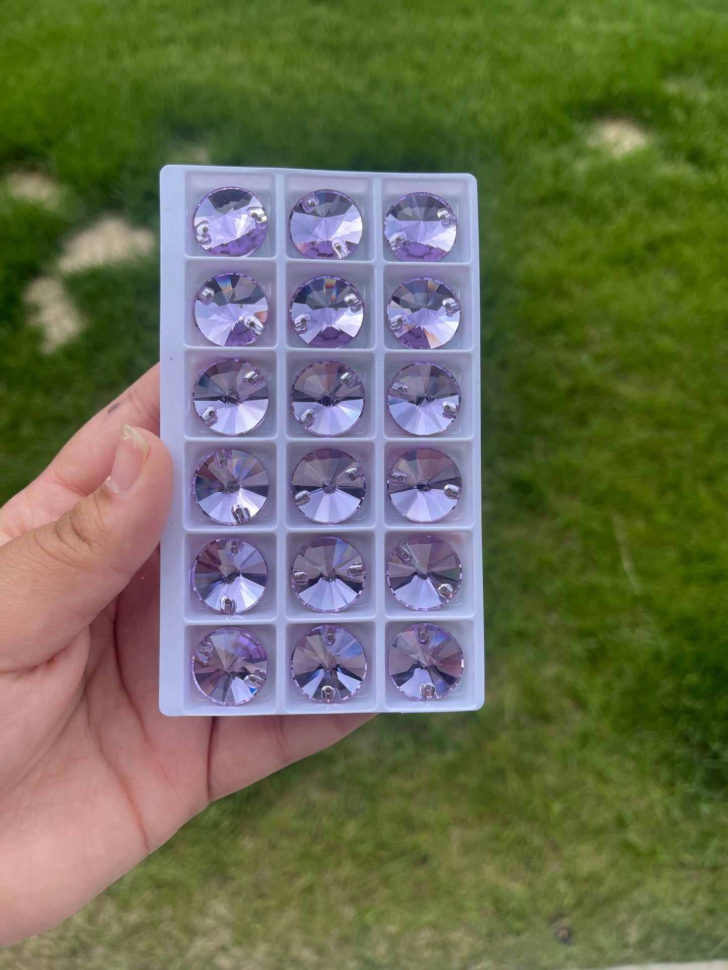 Violet Glass Rivoli Rhinestone 18mm