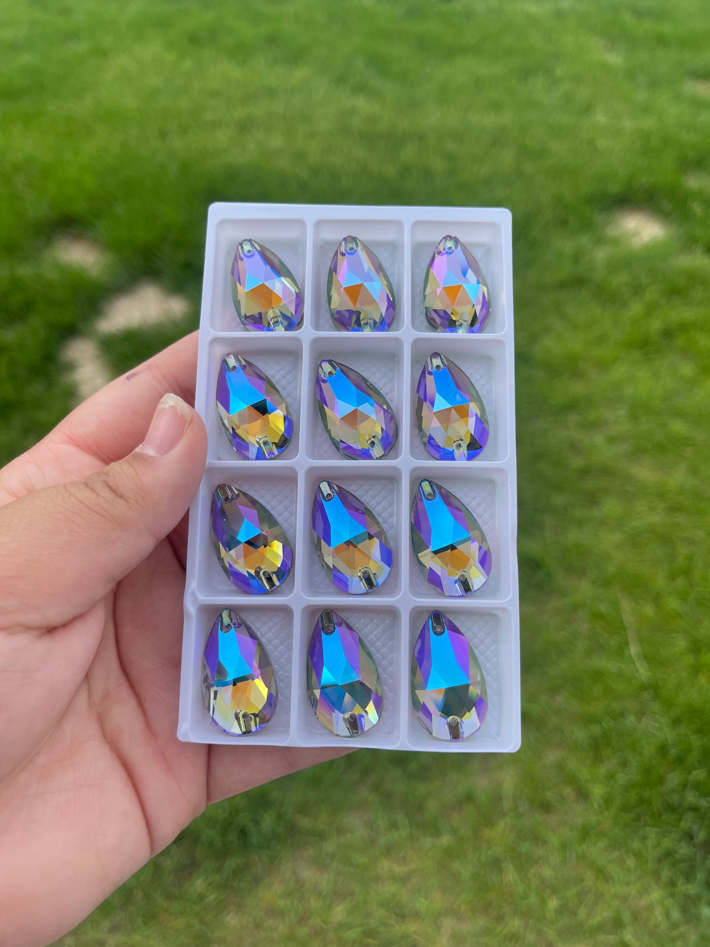 Black Diamond SI Glass Teardrop Rhinestone 17x28mm