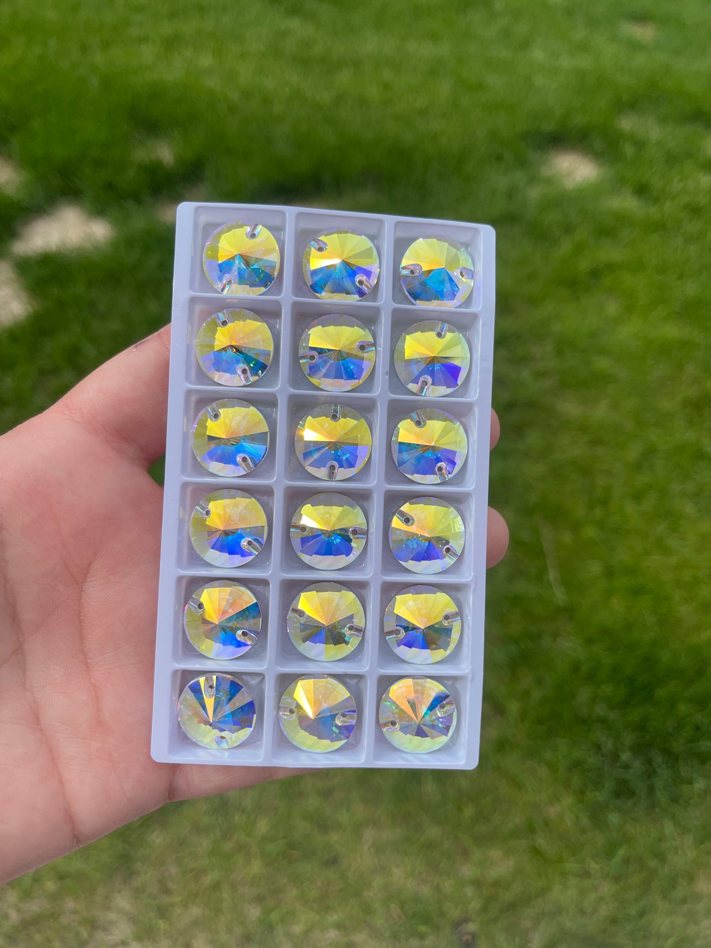 AB Crystal Glass Rivoli Rhinestone 18mm