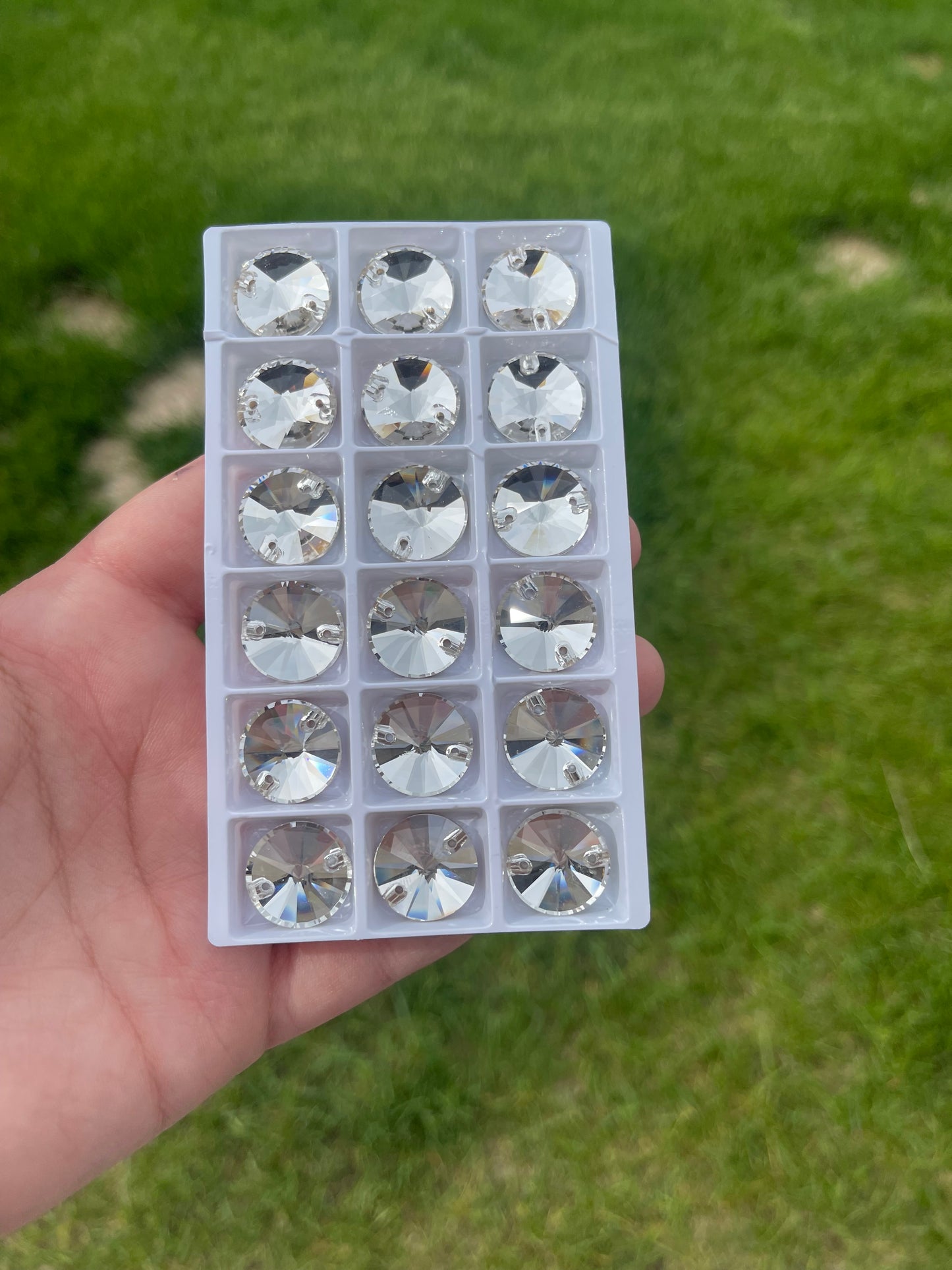 Clear Crystal Glass Rivoli Rhinestone 18mm