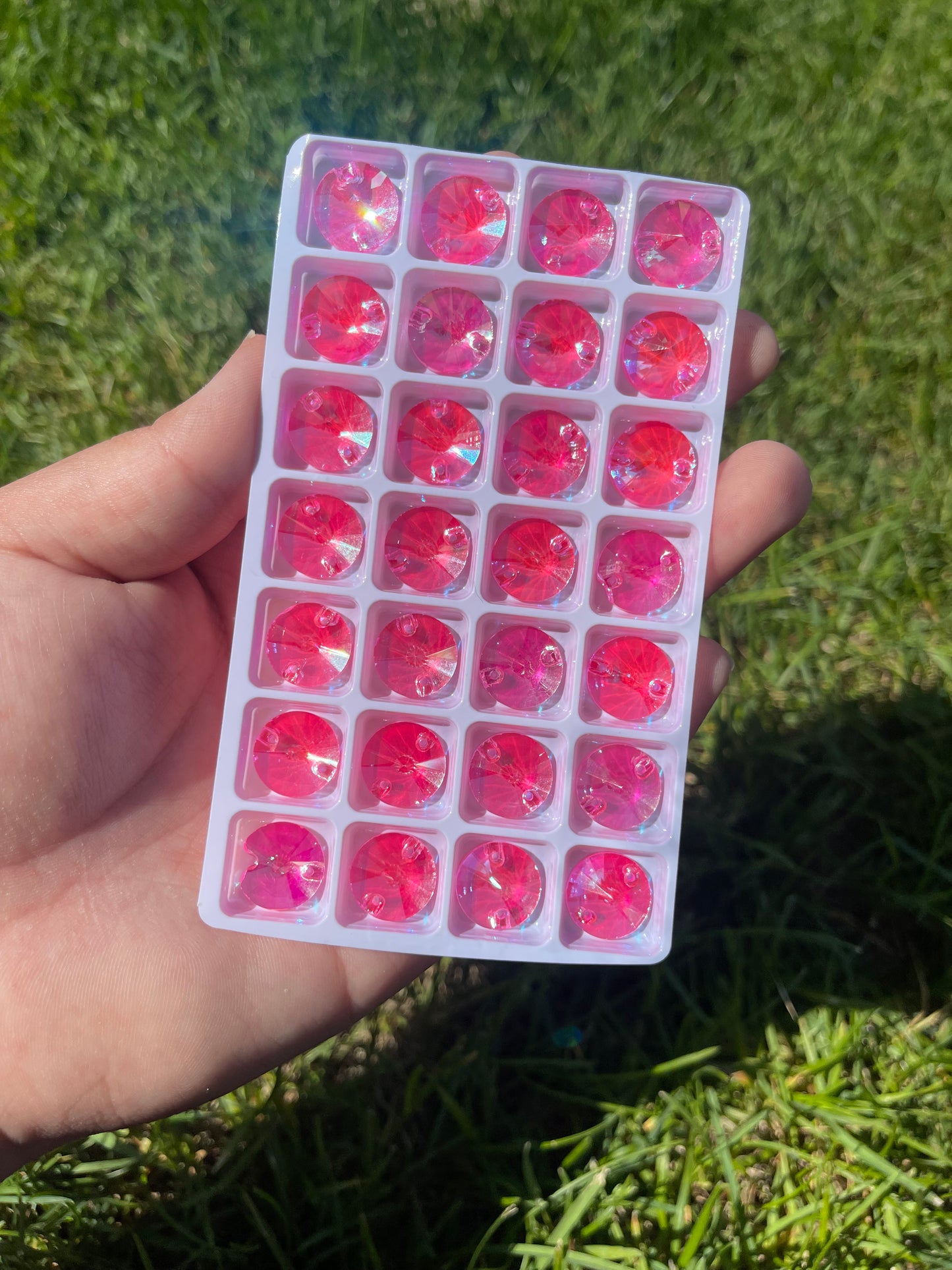 Rose Mocha Glass Rivoli Rhinestone 14mm