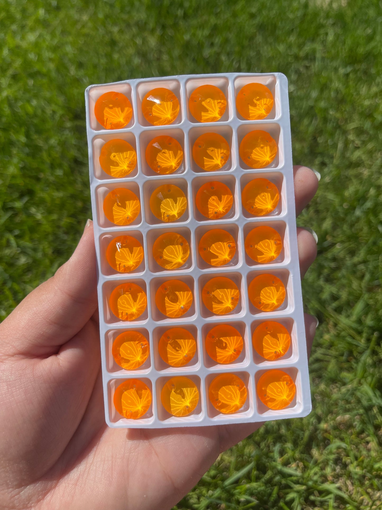 Tangerine Neon Glass Rivoli Rhinestone 14mm