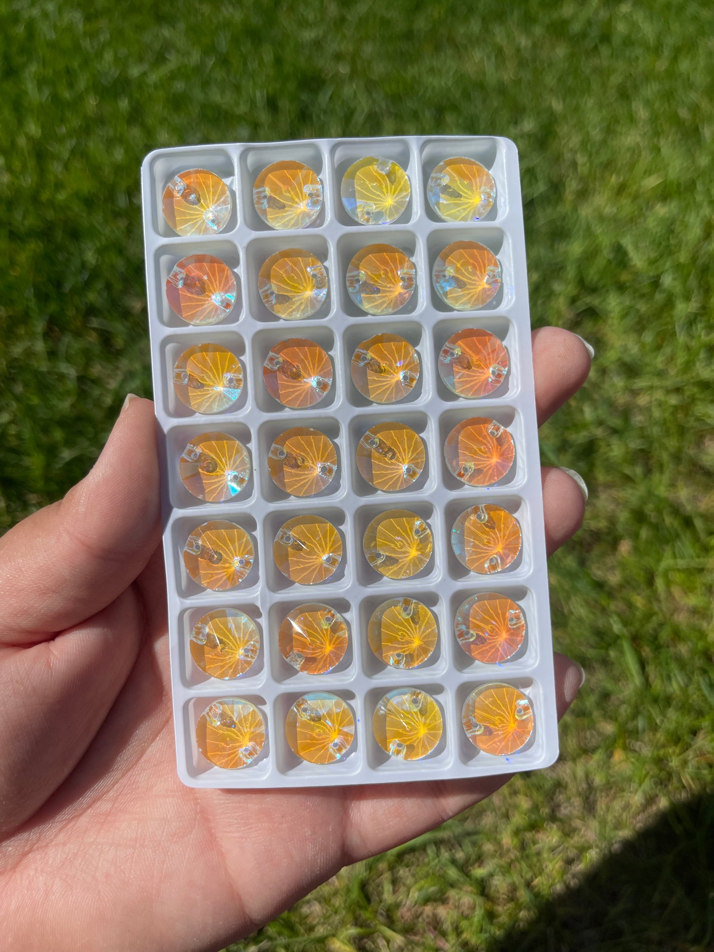 Clear Crystal Mocha Glass Rivoli Rhinestone 14mm