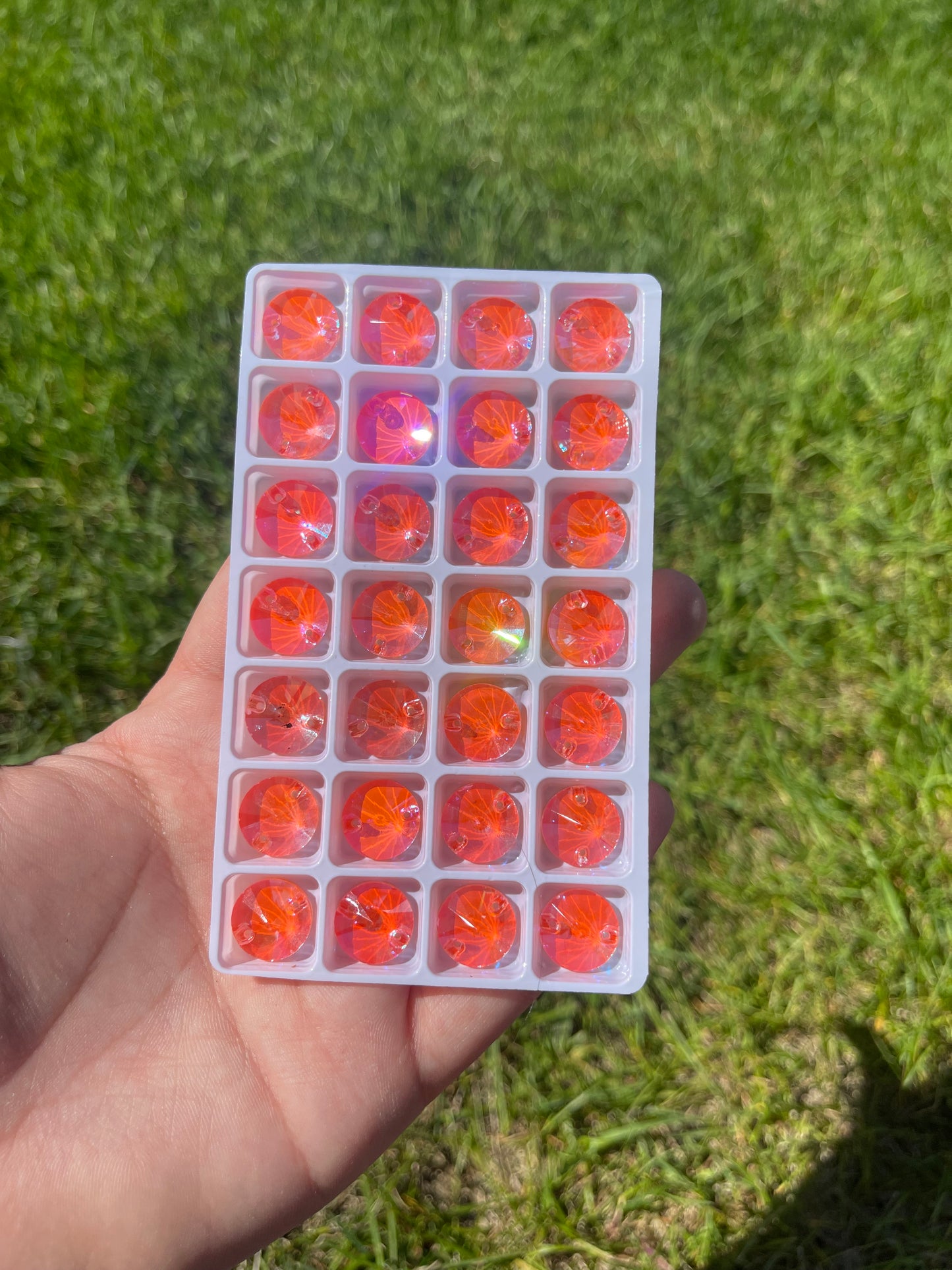 Orange Mocha Glass Rivoli Rhinestone 14mm