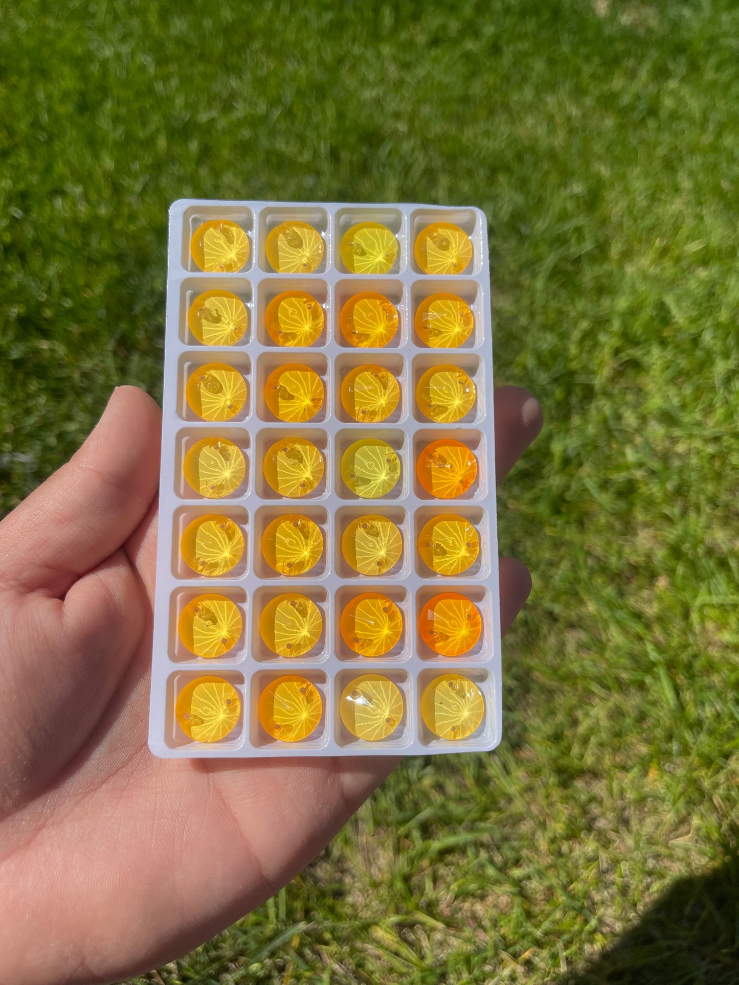 Sunshine Neon Glass Rivoli Rhinestone 14mm