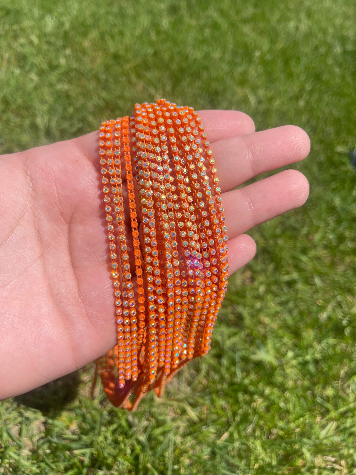 Bright Orange with AB Stone Plastic Banding - 103