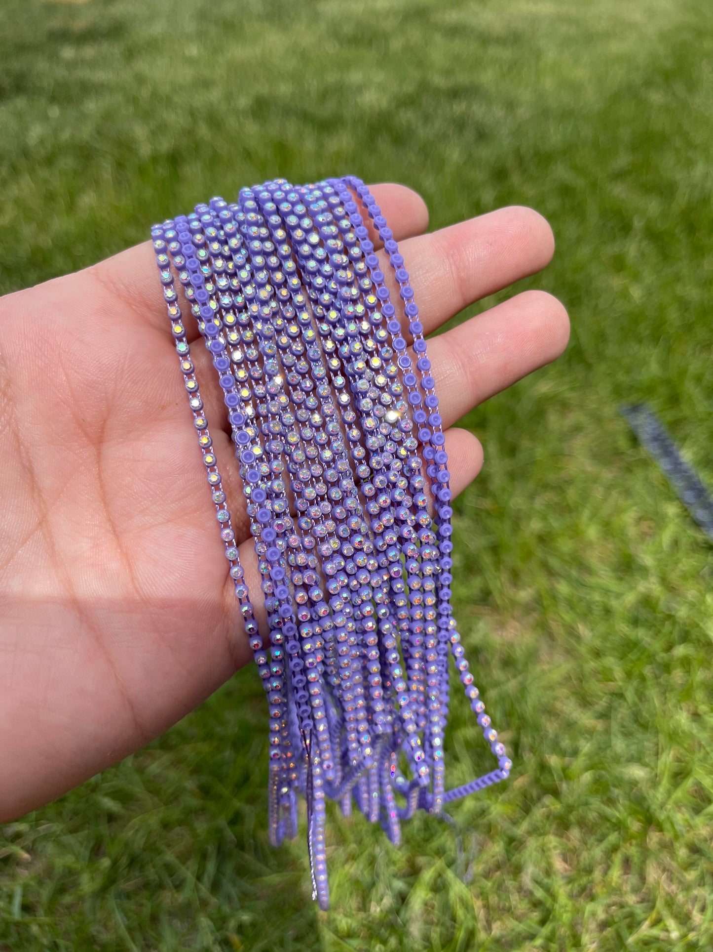 Light Purple with AB Stone Plastic Banding - 131