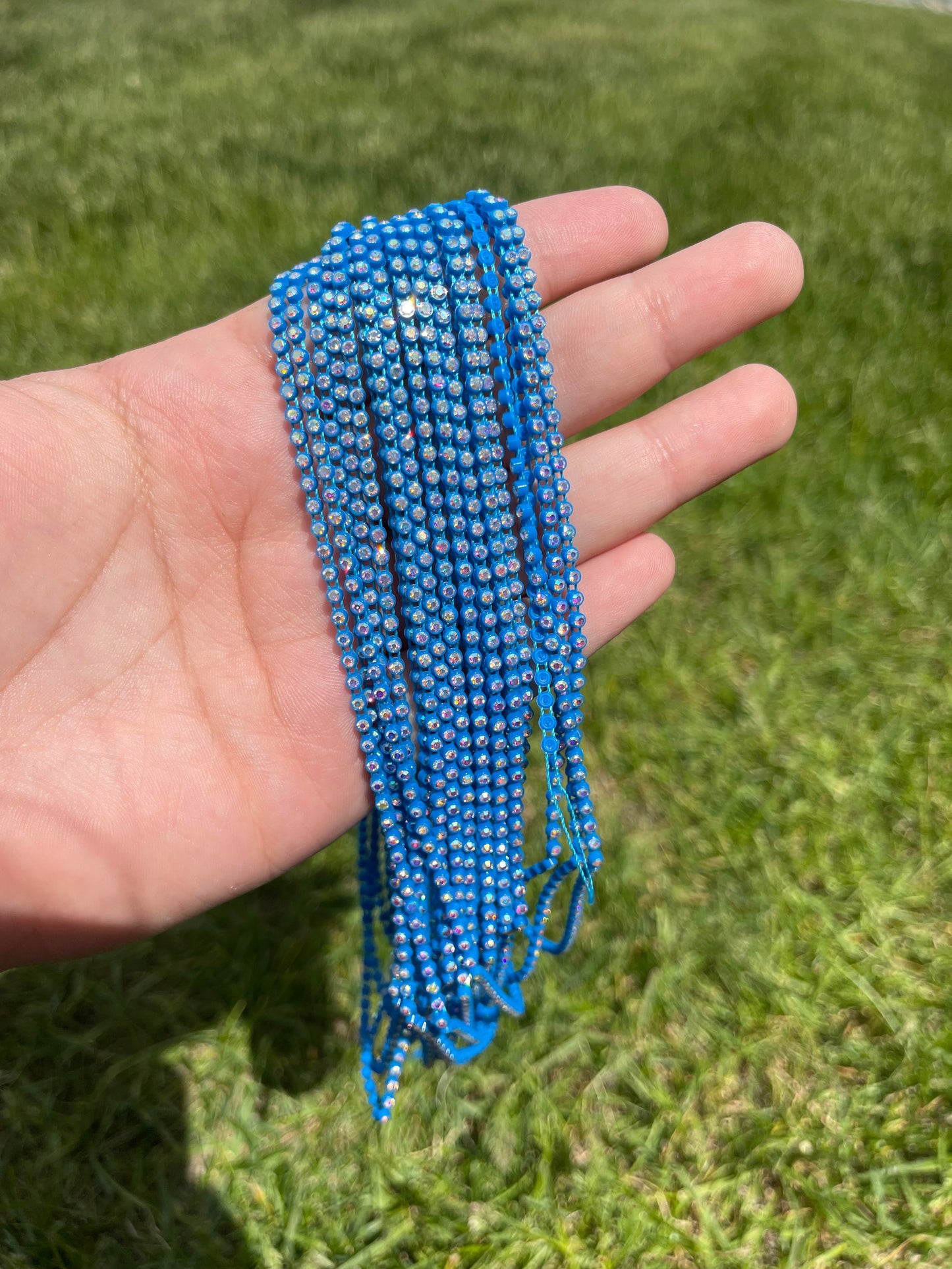 Electric Blue with AB Stone Plastic Banding - 59