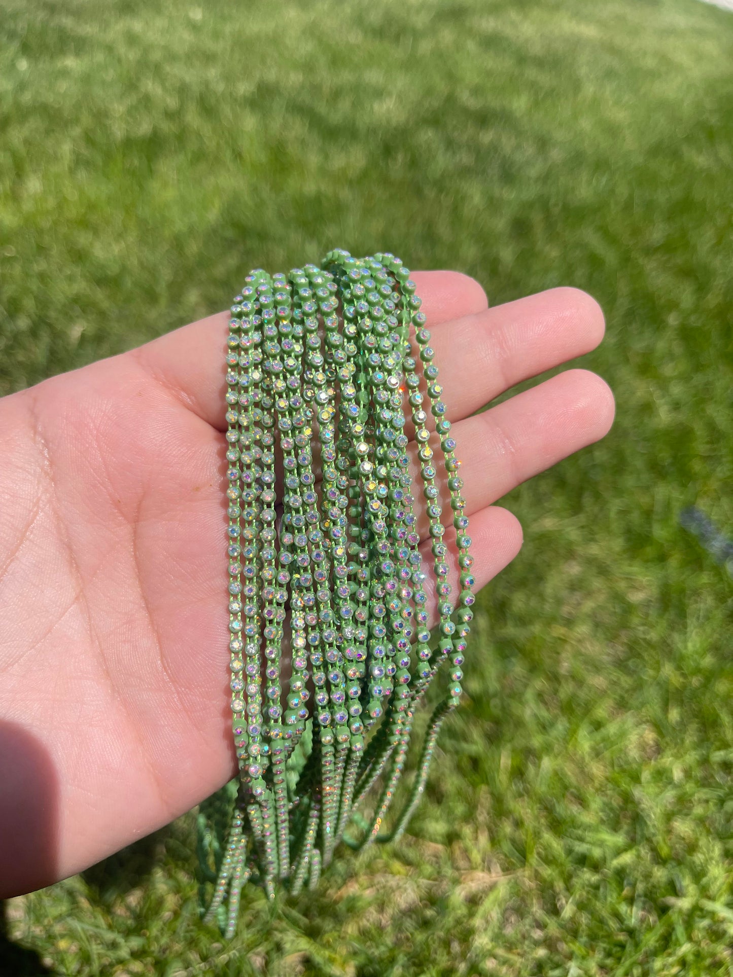 Olive Green with AB Stone Plastic Banding - 69