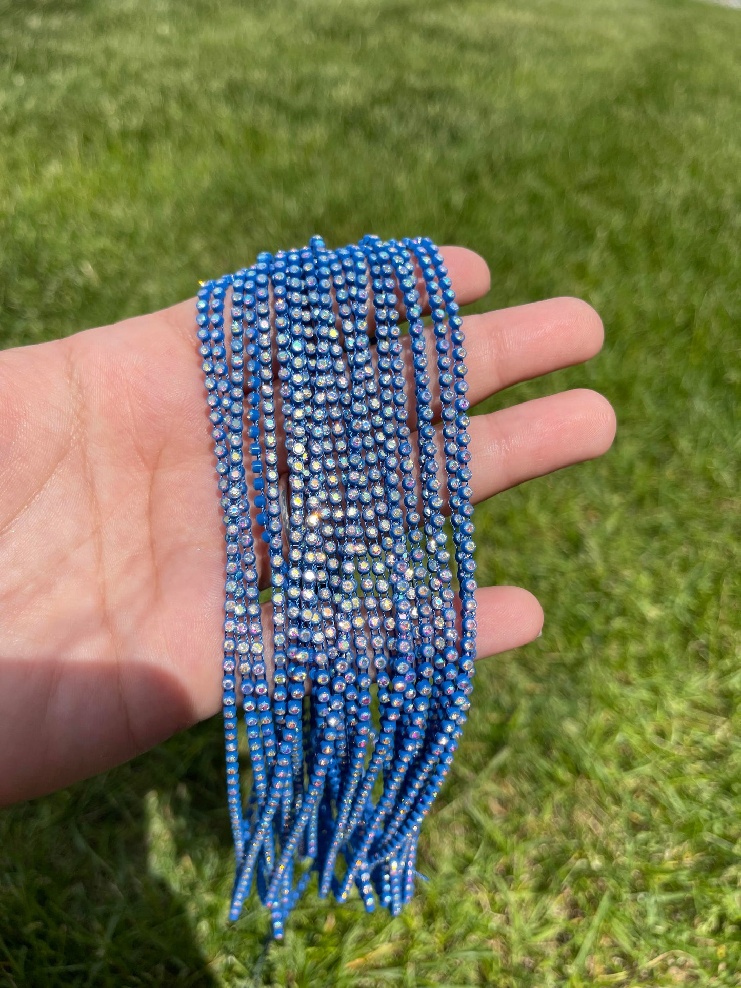 Medium Blue with AB Stone Plastic Banding - 71