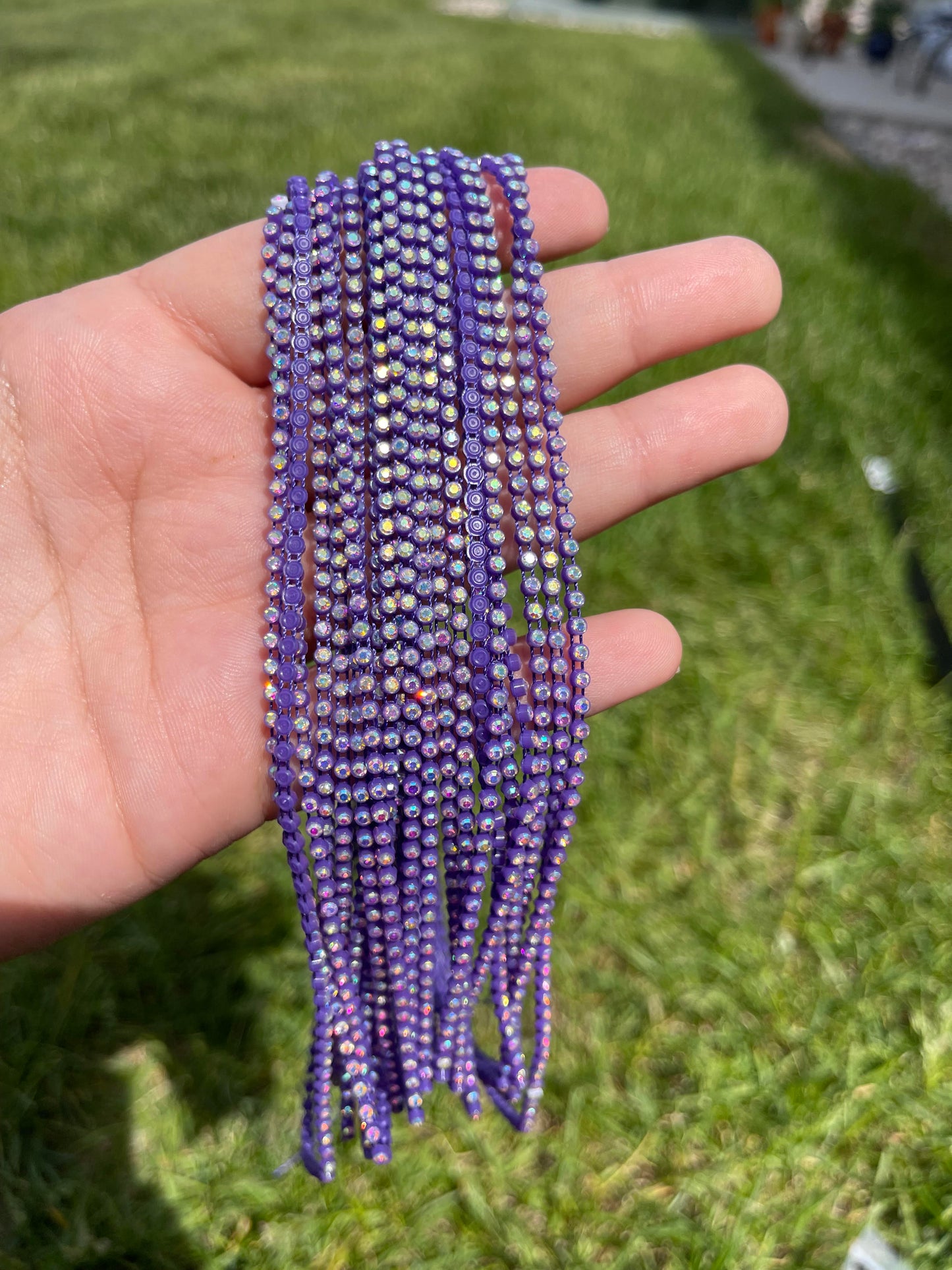 Electric Purple with AB Stone Plastic Banding - 91