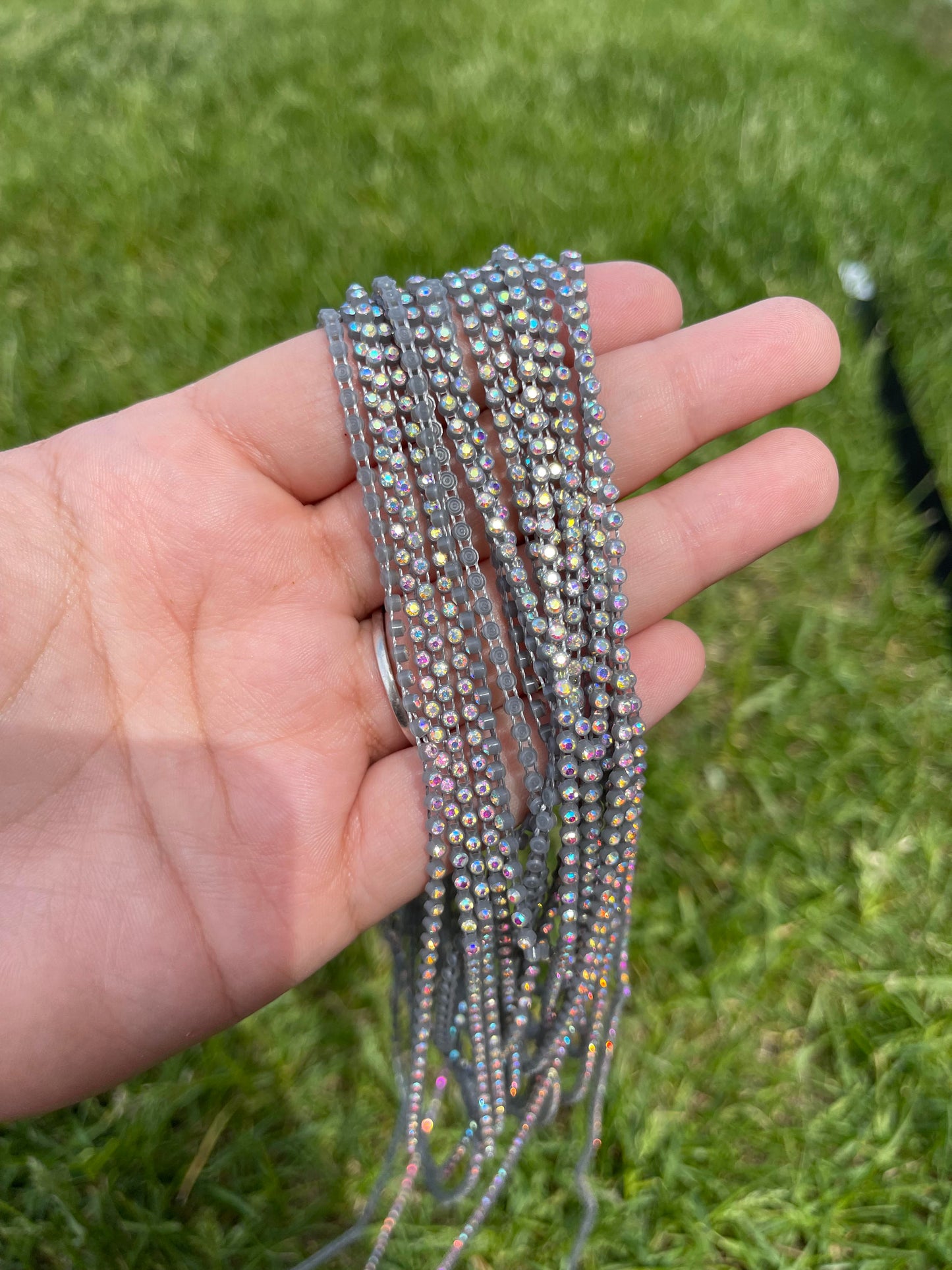 Grey with AB Stone Plastic Banding - 96
