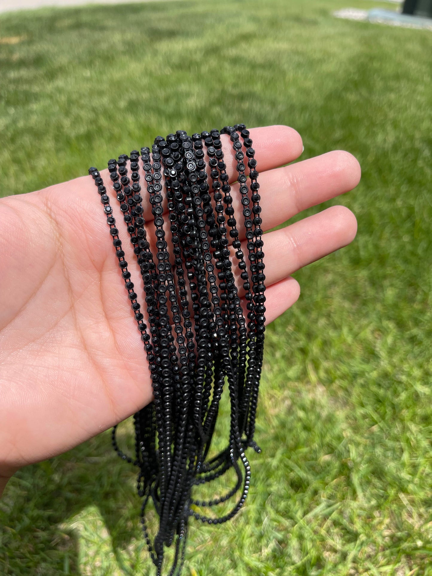 Black with Black Stone Plastic Banding - A03