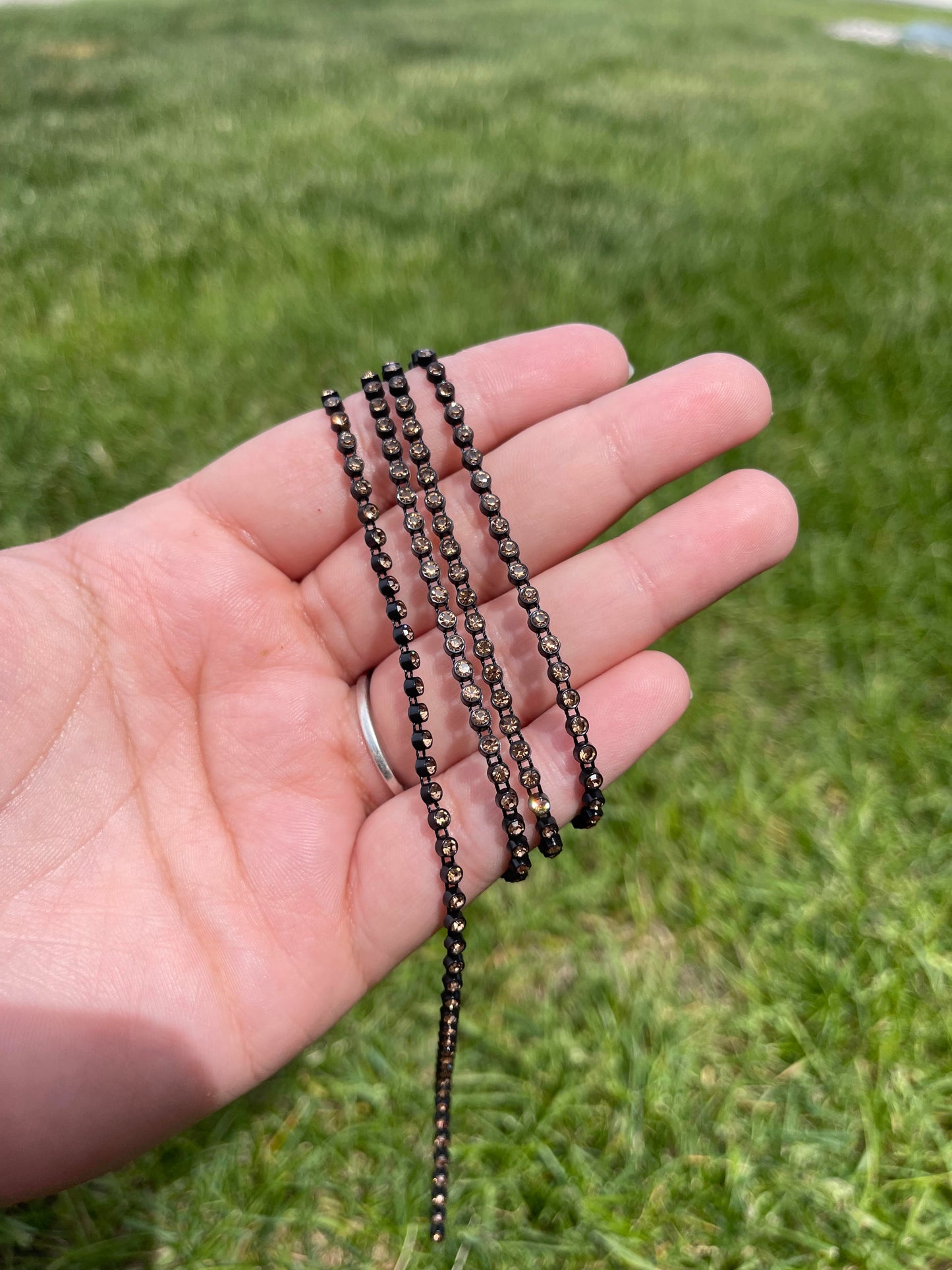 Black with Gold Stone Plastic Banding - A34