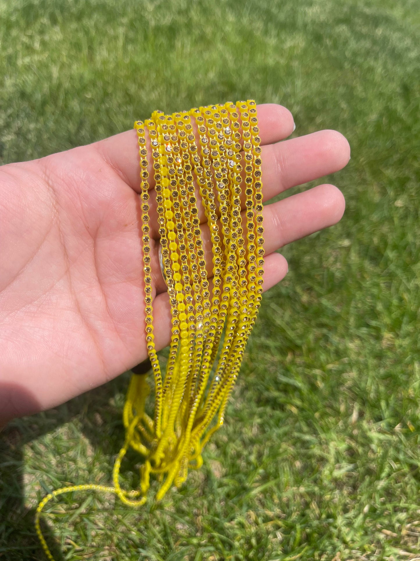 Yellow with Topaz Stone Plastic Banding - A40