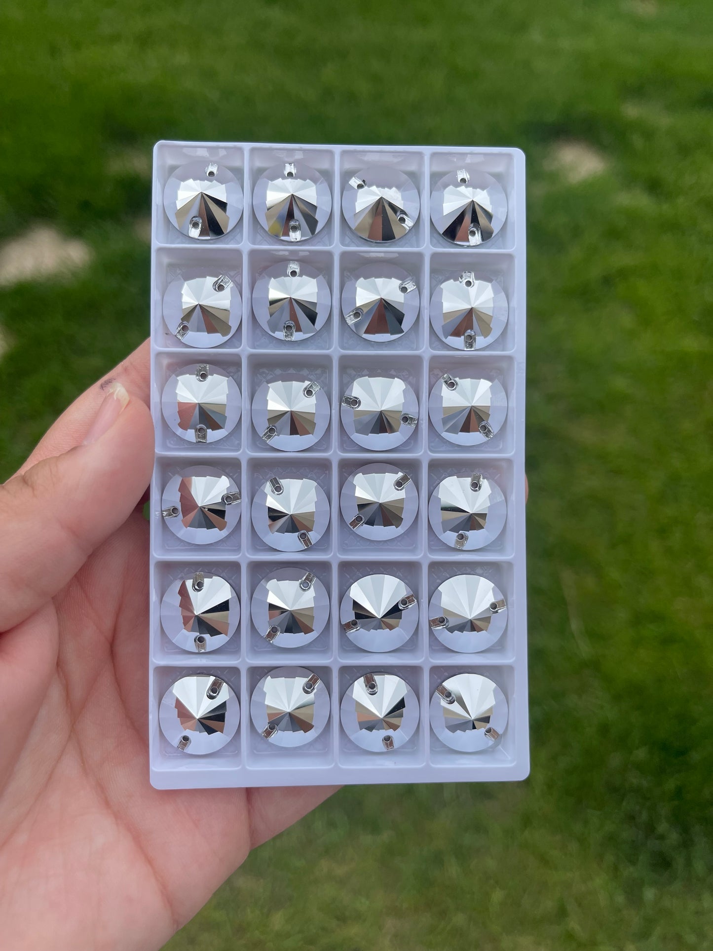 Comet Silver Glass Rivoli Rhinestone 18mm