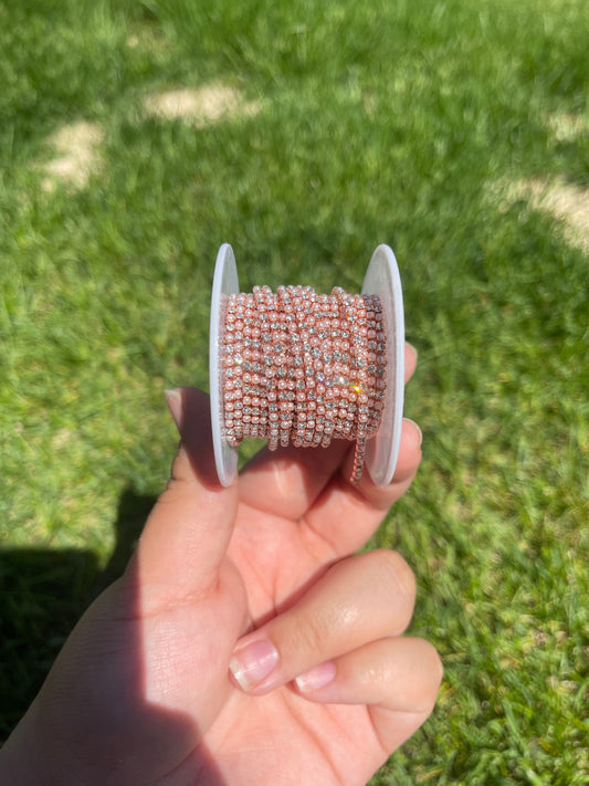 Rose Gold Pearl & Stone Alternating on Rose Gold Metal #66