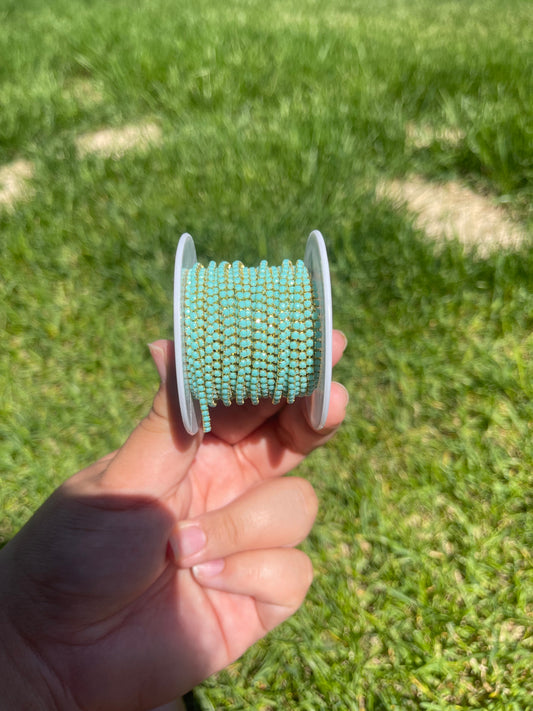 Turquoise on Gold Metal #37