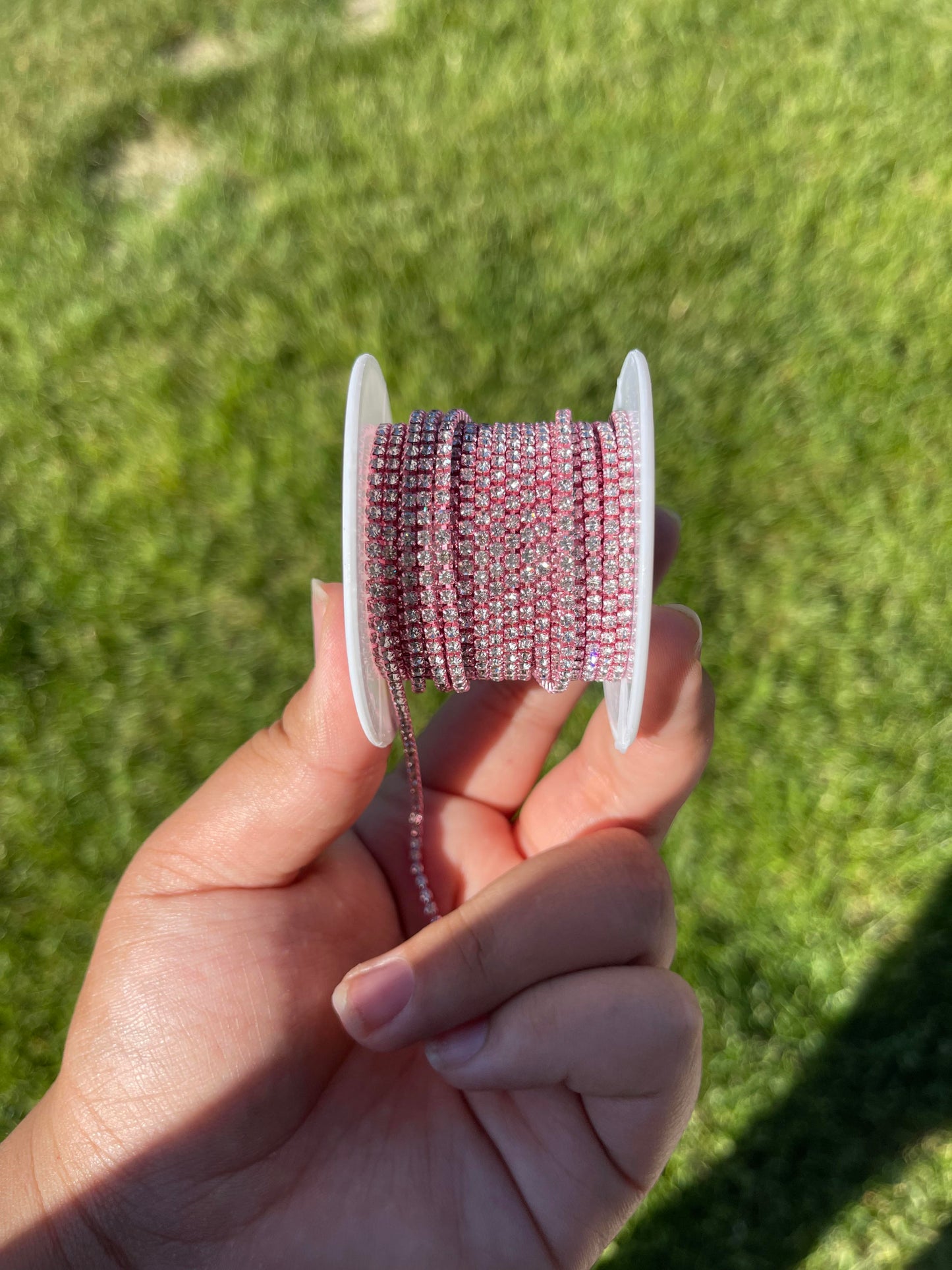 Clear Stone on Light Pink Metal #70