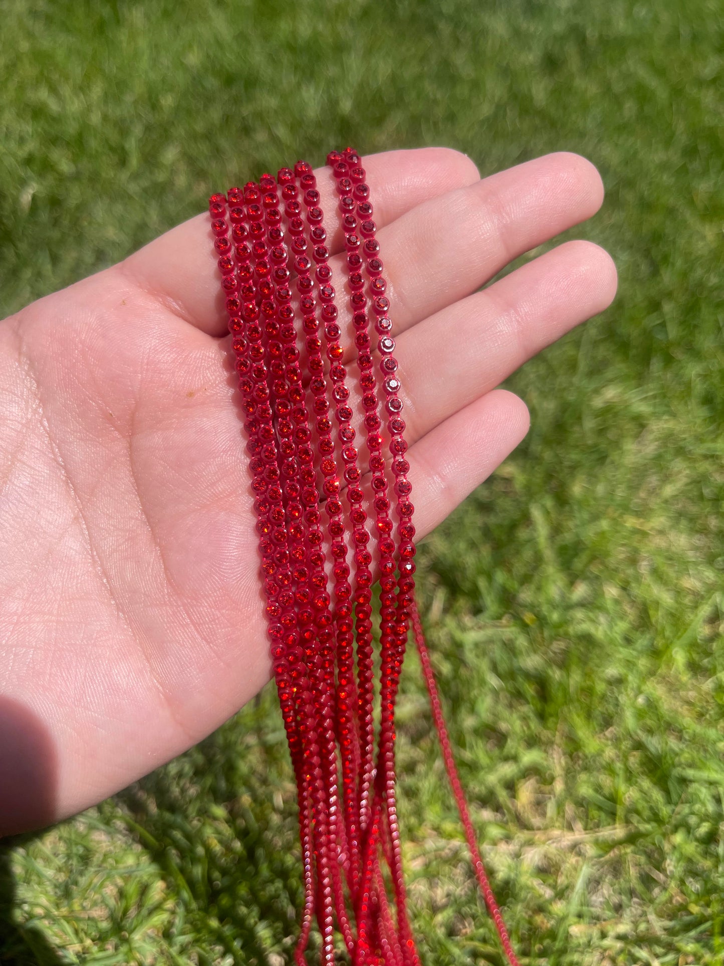 Red with Red Stone Plastic Banding - A12